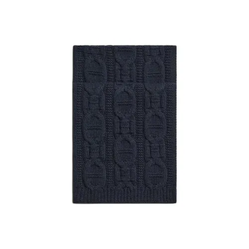 HERMES Трикотажная ткань кашемир вязаные шарфы мужской синий