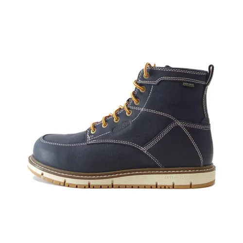 KEEN San Jose Устойчивая к истиранию противоскользящая высокая обувь для альпинизма Мужская Темно-синий