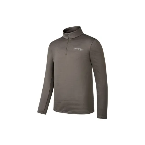 Saucony Бег T-Shirt Мужской Чистый Серый Кофейный