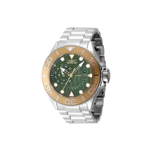INVICTA Мужские часы Автоматический механический механизм ремешок из нержавеющей стали 52 мм зеленый циферблат