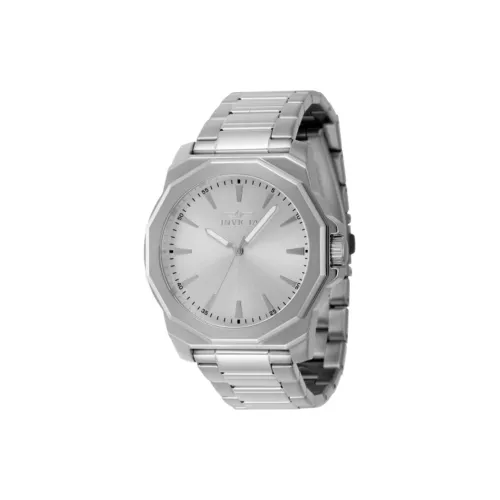 INVICTA Мужские часы Кварцевый механизм Ремешок из нержавеющей стали 42 мм Серебристый циферблат