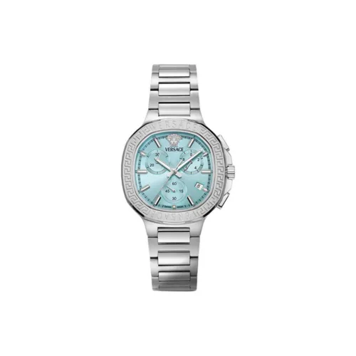 VERSACE V LADYCHRONOSQUARE Коллекция Наручные часы Кварцевый механизм Нержавеющая сталь Ремешок 40 мм Синий циферблат Унисекс