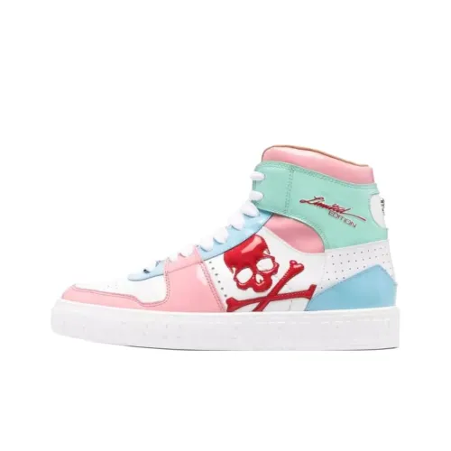 PHILIPP PLEIN Черепа Высокие Кроссовки для скейтбординга Унисекс Розовые