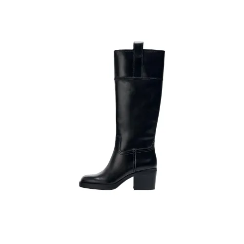 ZARA Женские высокие сапоги до колена, черные