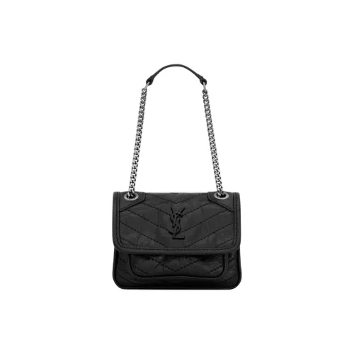 SAINT LAURENT Niki Кожа Сумка Мини Женская Черная