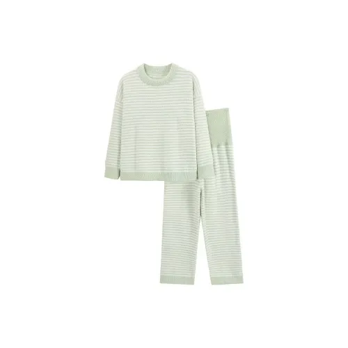 WANANNI Пижамный комплект женский кремово-зеленый