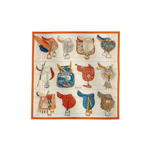 HERMES Шелк Шелковые шарфы для женщин Кремовый