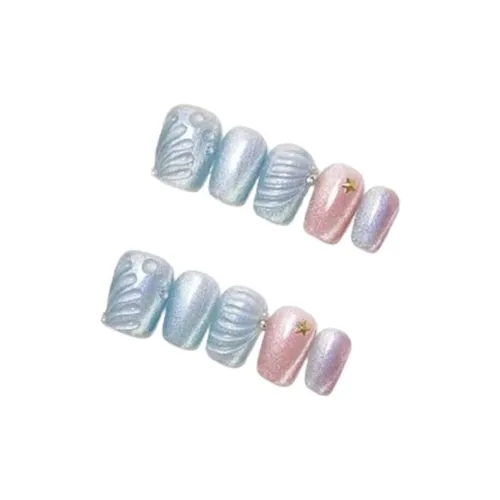LIANJING Dream Sea Summer Handcrafted Nail Art Patch Ручной работы Mermaid Shell Elegant 20mm