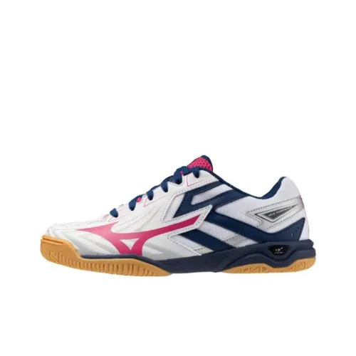 Mizuno WAVE KAISERBURG 8 Тренировочные кроссовки Низкий верх Белый/Розовый/Синий Унисекс