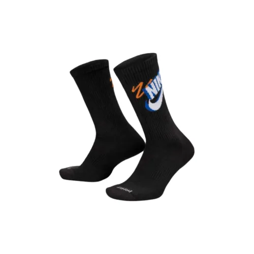 Nike одежда 3 шт Черный+Синий+Синий черный Унисекс MID Носки до икры