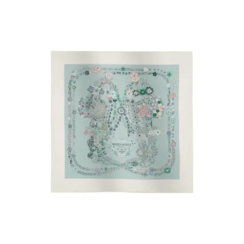 HERMES Шелковые шарфы Унисекс Синий