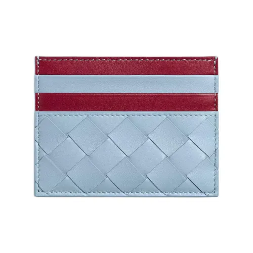 Bottega Veneta Lambskin Картхолдер Женский Темно-Красный и Ледяной Синий