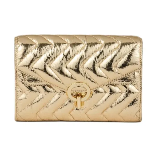 Sandro Коровья кожа Сумка на плечо Средний Женская Золотая