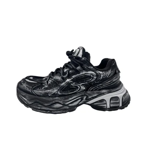 QIANJIN Low-Top Кроссовки с Толстой Подошвой Черные Унисекс