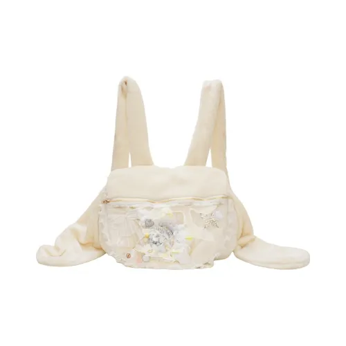 NOMK Плюшевый рюкзак обычный женский белый