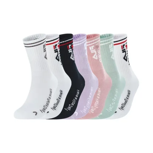 FILA 7 Pack Standard White/GROWTH Green/Snow Blue Pink/Floral Light Purple/Standard White/Standard White/Legend Blue 99 Women's Mid Calf Socks  
FILA 7 Пачка Стандартный Белый/GROWTH Зеленый/Снег Синий Розовый/Цветочный Светлый Фиолетовый/Стандартный Белый/Стандартный Белый/Легенда Синий 99 Женские Носки до икры MID