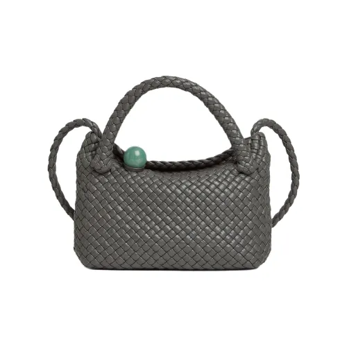 Bottega Veneta Сумка через плечо из коровьей кожи маленькая сумка для ношения на плече женская вулканический серый и авантюрин зеленый