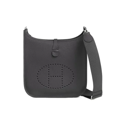 HERMES Evelyne Clemence Bullock Кожа Сумка через плечо Сумка на плечо Женская 85 Ардоиз Темно-сланцевый Серый