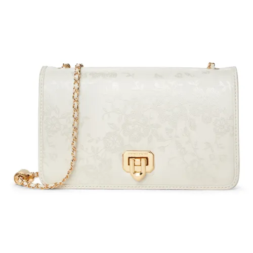 CHARLES KEITH ПУ (полиуретан) текстильная смесь сумка через плечо маленькая женская черный кремово-молочный белый малиновый красный малиновый