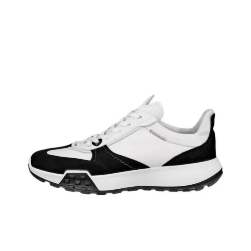 Ecco Ретро Устойчивый к истиранию Низкий Топ Повседневная обувь Мужская Белый Черный