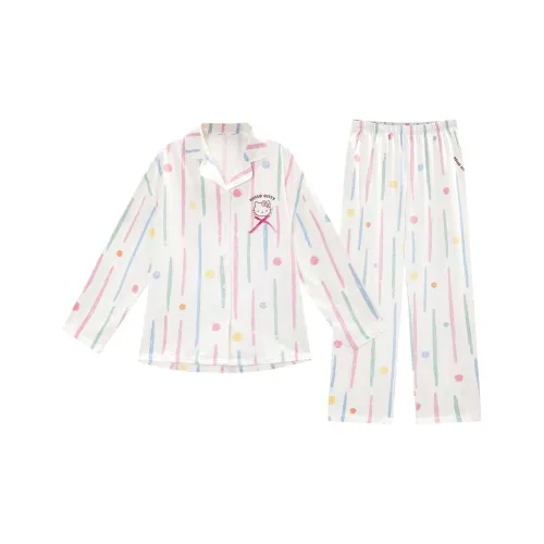 GUKOO x Sanrio Hello Kitty Пижамный комплект Женские Молочно-белый