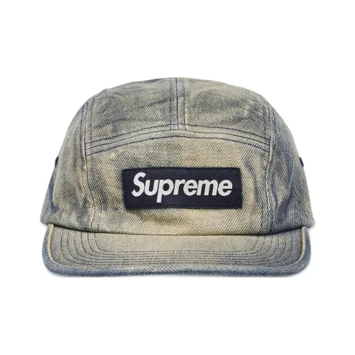 Supreme 100% хлопок Twill Кепки Унисекс Грязный Индиго Синий