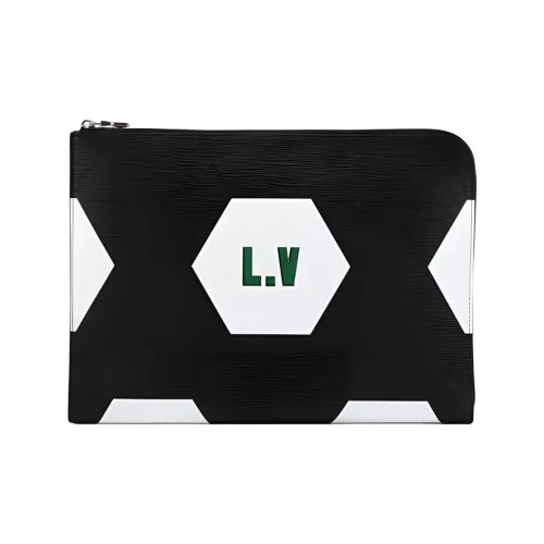 LOUIS VUITTON Телячья кожа Клатч Мужской Черный