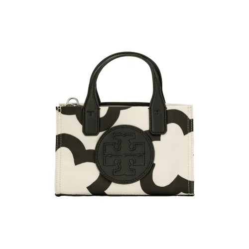 TORY BURCH Ella Полиэстер Тоут Сумка Сумка для покупок Сумка через плечо Сумка Мини Женская Кремово-белая и Черная