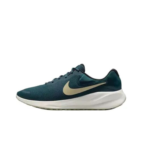 Nike REVOLUTION 7 Slip-resistant Abrasion-resistant Low Top Беговые кроссовки Мужские Зеленые