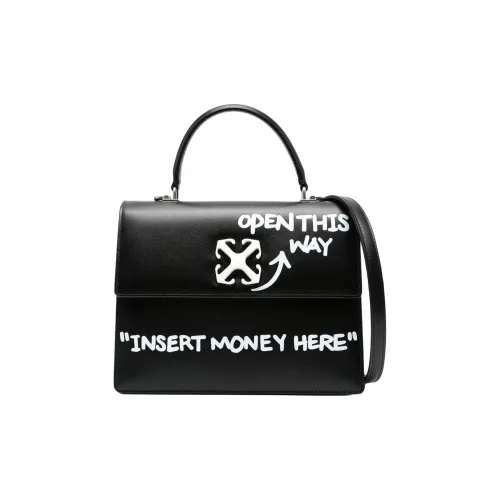 Off Белый Телячья кожа Одно плечо Сумка Женские Черный