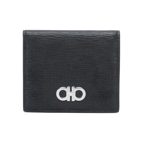 FERRAGAMO GANCINI Кожа Кошелек Мужской Черный