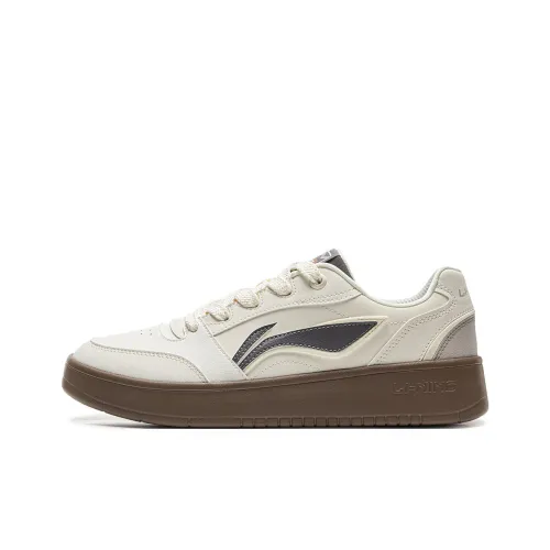 LINING Yuanbao V3 Нижняя юбка Устойчивая к истиранию Низкий Топ Скейтборд Кроссовки Мужские Экрю