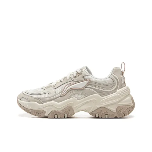 LiNing Brown Sugar Slip-resistant Abrasion-resistant Breathable Low-top Casual Women's White Gray LiNing Brown Sugar Противоскользящий Устойчивый к истиранию Дышащий Низкий верх Повседневный Женский Белый Серый