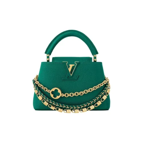 LOUIS VUITTON Capucines Кожа Капусин Через плечо Сумка Тоут На одно плечо Мини Женская Зеленая