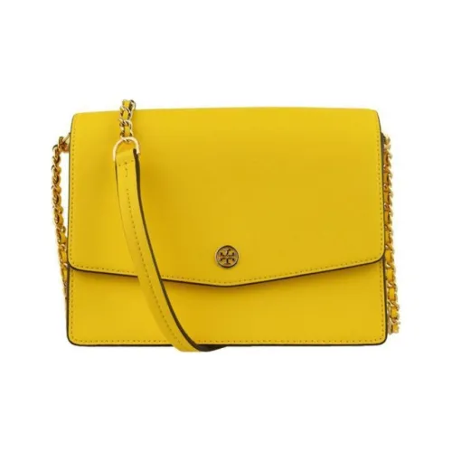 TORY BURCH Robinson Коровья кожа Сумка через плечо Средняя Женская Желтая