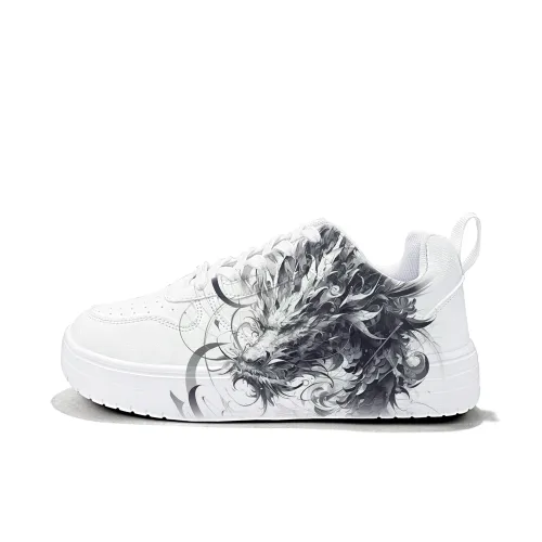 Cold cicadas yesterday Скейтборд Кроссовки Низкие Белый Черный Дракон ZLA8023D Унисекс