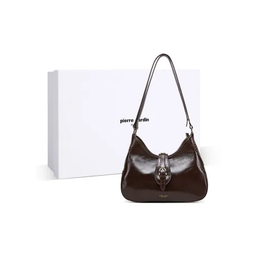 PIERRE CARDIN Масляный воск Коровья кожа Сумка через плечо Сумка на плечо Стандартная Женская Черный Горький Кофе