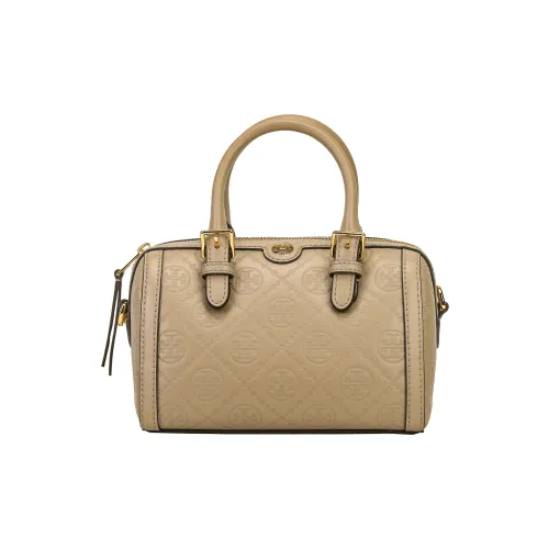 TORY BURCH T Monogram Кожа Barrel Сумка Сумка через плечо Сумка Мини Женская Глиняно-Серый