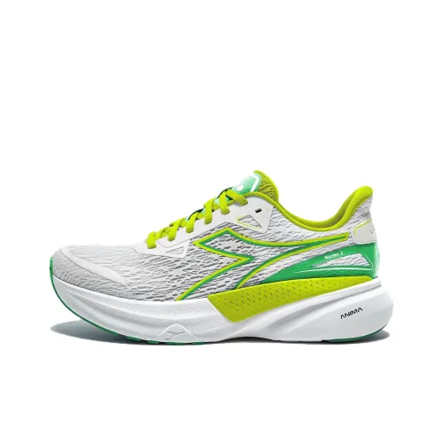DIADORA Беговые кроссовки Низкие Белый/Лимон Женские