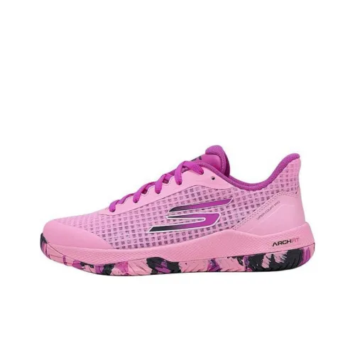 Skechers Viper Court Pro Амортизация Устойчивость к истиранию Дышащие Низкие Кроссовки для тренировок Женские Розовые