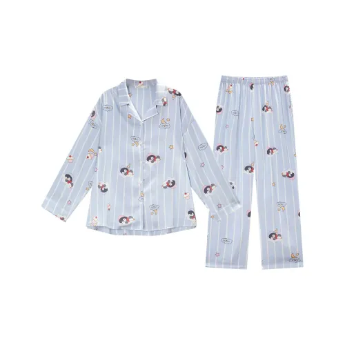 GUKOO Пижамный комплект Женские Перо Синий