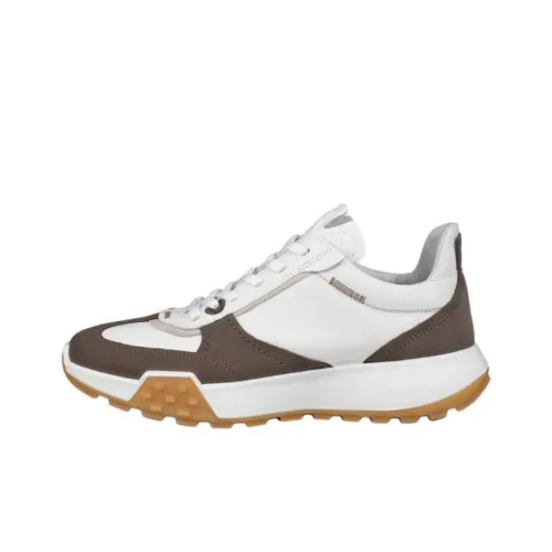 Ecco Ретро Slip-Resistant Низкий Топ Повседневная Обувь Мужская Белый Умбра