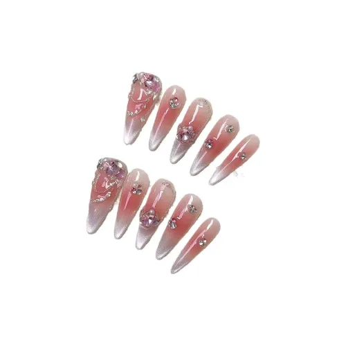 LIANJING Новогодний Броня Best Selling Handcrafted False Nail Tapered Long 32mm