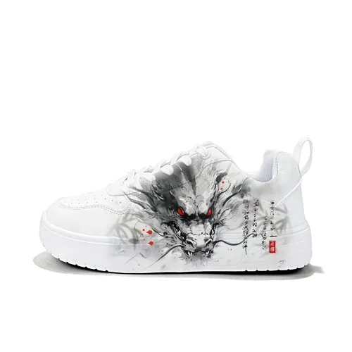 Cold cicadas yesterday Скейтборд Кроссовки Низкие Белый дракон Радиантли Правила мира ZLA8011D Унисекс