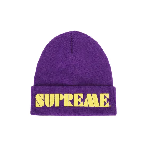 Supreme Acrylic Beanies Unisex Purple
