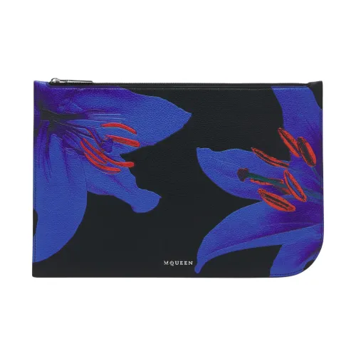 Alexander McQueen Sling Телячья кожа Клатч Большой Мужской Черный Синий