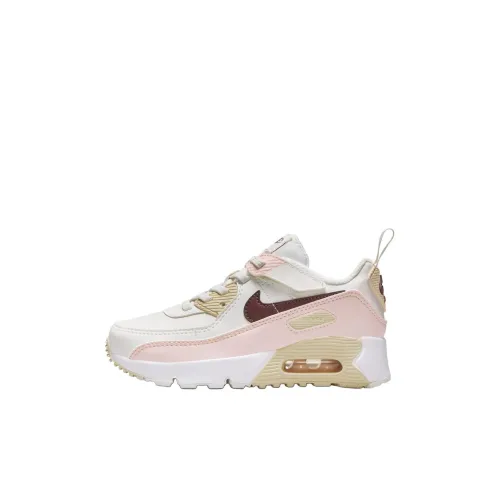 Nike Air Max 90 EasyOn Устойчивый к истиранию Низкий Топ Детская Беговая Обувь Белый Розовый Для детей 3-7 лет