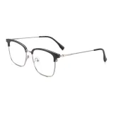 Яркий черный | Металлический-C02 & Защита от синего света 0 диоптрий Без диоптрийных линз