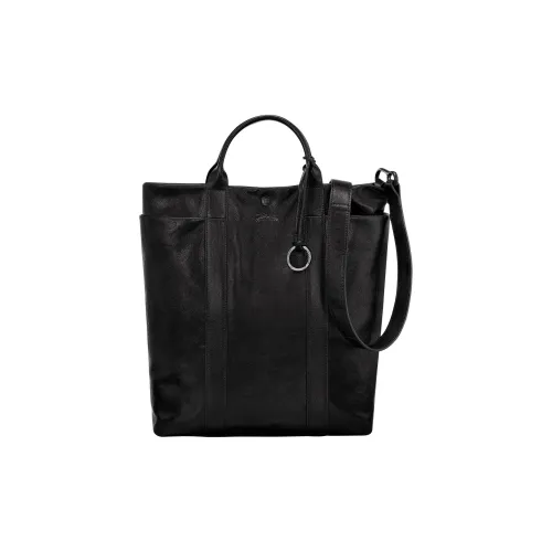 LONGCHAMP Parisis Lambskin Tote Bag Shopping Bag Crossbody Bag Medium Men's Black