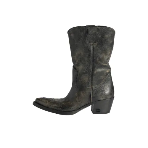 MIU MIU Texan Botильоны 4,5 см Женские Коричневый